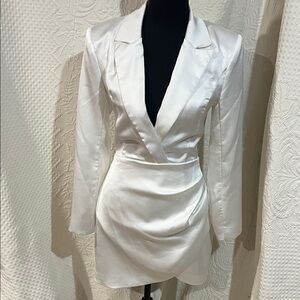 Lavish Alice White Satin Mini Dress